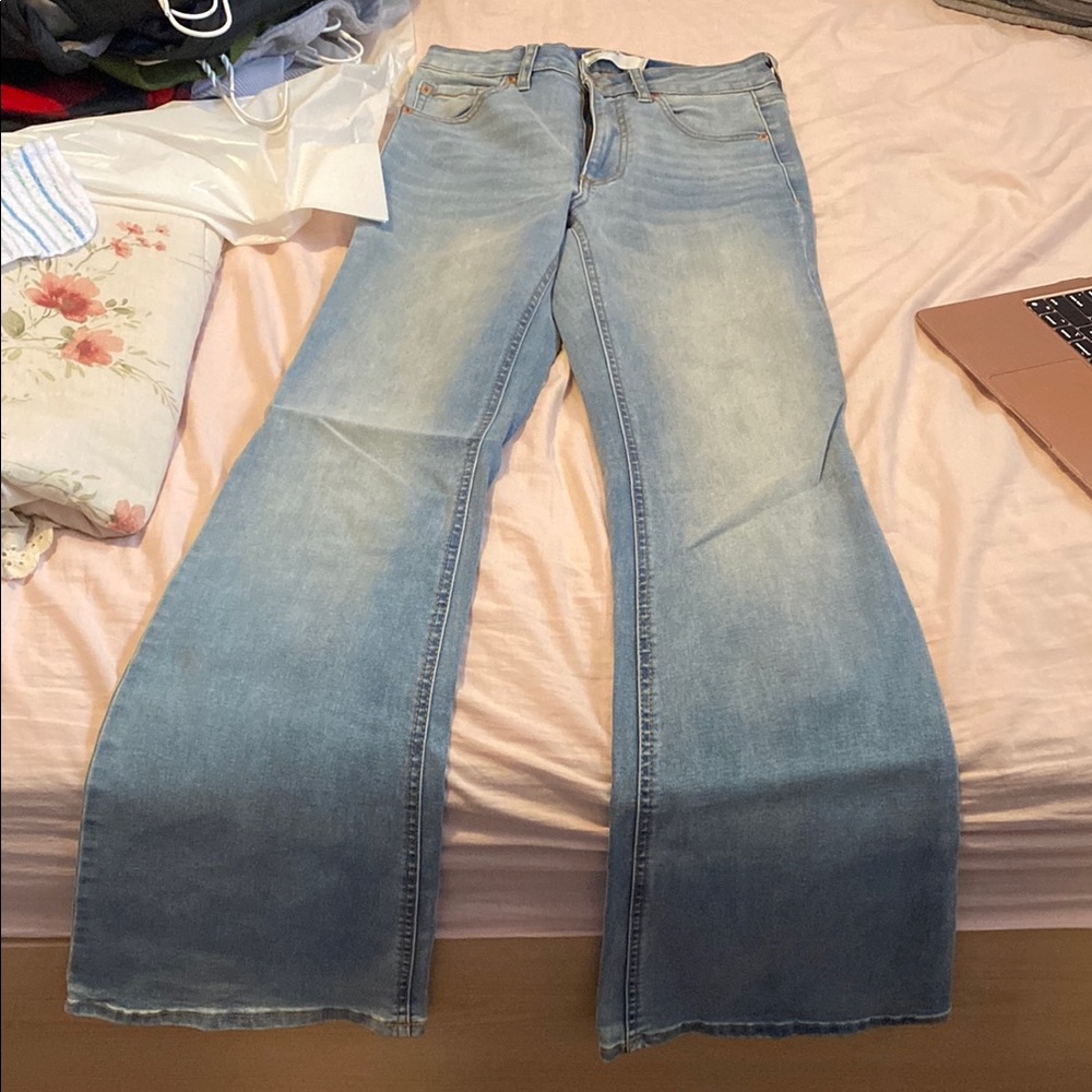 Women's Light Blue Flared Jeans